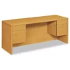 Hon Company 10500 Series Kneespace Credenza With.75-Height Pedestals, 72w x 24d, Harvest