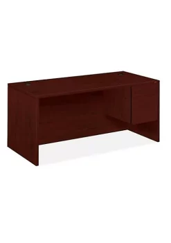 Hon Company 10500 Series "L" Right.75-Height Pedestal Desk, 66 x 30 x 29-1/2, Mahogany