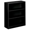 Hon Company Metal Bookcase, Three-Shelf, 34-1/2w x 12-5/8d x 41h, Black