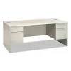 Hon Company 38000 Series Double Pedestal Desk, 72" Wide, Silver Mesh/Light Gray