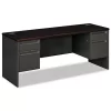 Hon Company 38000 Series Kneespace Credenza, 72w x 24d x 29-1/2h, Mahogany/Charcoal
