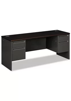 Hon Company 38000 Series Kneespace Credenza, 72w x 24d x 29-1/2h, Mahogany/Charcoal