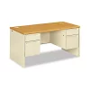 Hon Company 38000 Series Double Pedestal Desk, 60w x 30d x 29-1/2h, Harvest/Putty