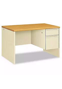 Hon Company 38000 Series Right Pedestal Desk, 66w x 30d x 29-1/2h, Harvest/Putty