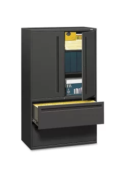Hon Company 700 Series Lateral File w/Storage Cabinet, 42w x 19-1/4d, Charcoal