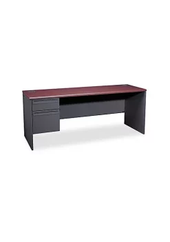 Hon Company 38000 Series Left Pedestal Credenza, 72w x 24d x 29-1/2h, Mahogany/Charcoal -Hon Company Shop Belk 197