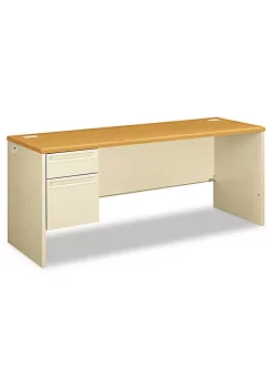 Hon Company 38000 Series Left Pedestal Credenza, 72w x 24d x 29-1/2h, Harvest/Putty