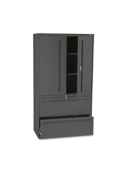 Hon Company 700 Series Lateral File w/Storage Cabinet, 36w x 19-1/4d, Charcoal