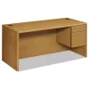 Hon Company 10700 Series "L" Desk, 3/4 Right Pedestal, 66w x 30d x 29.5h, Harvest