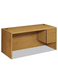 Hon Company 10700 Series "L" Desk, 3/4 Right Pedestal, 66w x 30d x 29.5h, Harvest -Hon Company Shop Belk 229