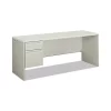 Hon Company 38000 Series Single Pedestal Credenza, 72w x 24d x 29.5h, Left, Silver/Gray