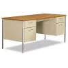 Hon Company 34000 Series Double Pedestal Desk, 60w x 30d x 29 1/2h, Harvest/Putty