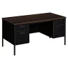 Hon Company Metro Classic Double Pedestal Desk, 60w x 30d x 29 1/2h, Mocha/