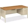 Hon Company Metro Classic Right Pedestal Desk, 66w x 30d, Harvest/Putty