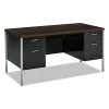 Hon Company 34000 Series Double Pedestal Desk, 60w x 30d x 29 1/2h, Mocha/