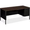 Hon Company Metro Classic Right Pedestal Desk, 66w x 30d, Mocha/Black