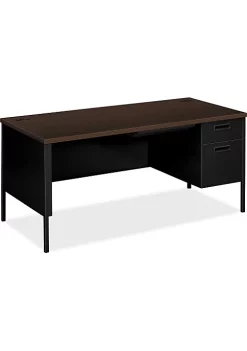 Hon Company Metro Classic Right Pedestal Desk, 66w x 30d, Mocha/Black -Hon Company Shop Belk 266