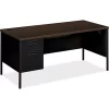 Hon Company Metro Classic Left Pedestal Desk, 66w x 30d, Mocha/Black