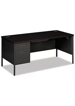 Hon Company Metro Classic Left Pedestal Desk, 66w x 30d, Mahogany/Charcoal -Hon Company Shop Belk 272
