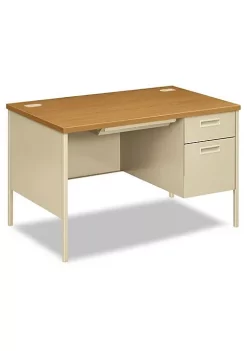 Hon Company Metro Classic Right Pedestal Desk, 48w x 30d x 29 1/2h, Harvest/Putty