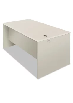 Hon Company 38000 Series Desk Shell, 60" Wide, Radius Edge, Silver Mesh/Light Gray