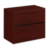 Hon Company 10500 Series Two-Drawer Lateral File, 36w x 20d x 29-1/2h, Mahogany