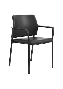 Hon Company Accommodate Series Guest Chair with Fixed Arms, Black Vinyl per Case
