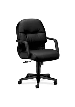 Hon Company 2090 Pillow-Soft Series Managerial Leather Mid-Back Swivel/Tilt Chair