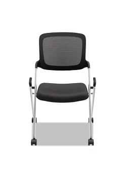 Hon Company VL304 Armless Mesh Back Nesting Chair, Black/Silver