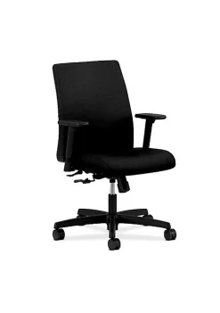 Hon Company Ignition Series Low-Back Task Chair, Black Fabric Upholstery