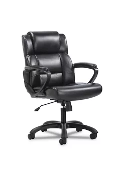 Hon Company Mid-Back Executive Chair, Black Leather